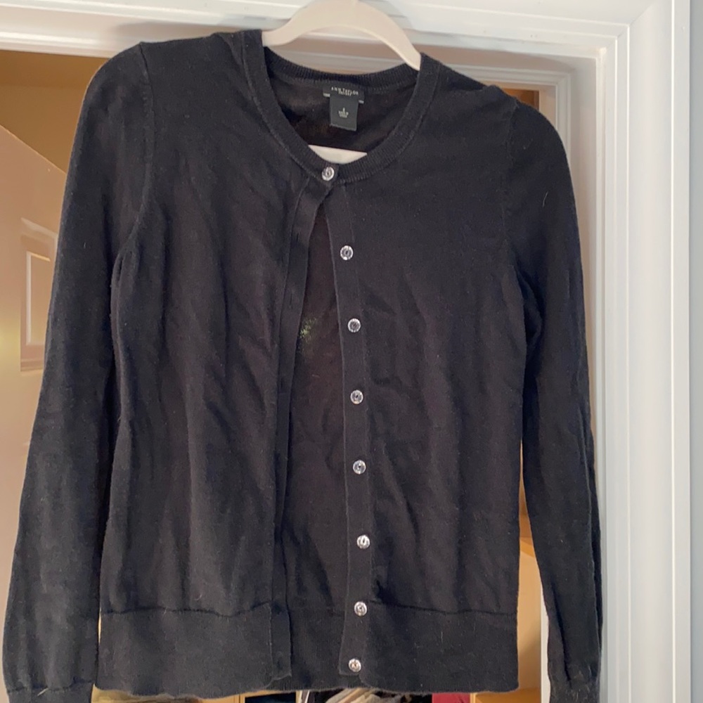 Ann Taylor Cardigan with Crystal Buttons